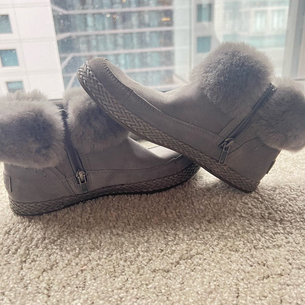 UGG grey mini zip boots - NEVER WORN Size 7